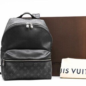 LOUIS VUITTON Black Monogram Leather Backpack